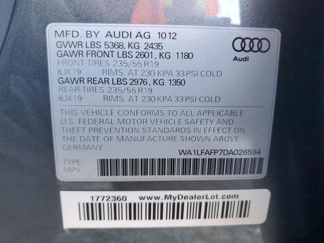Photo 14 from auction – 2013 AUDI Q5 PREMIUM with VIN WA1LFAFP7DA026594