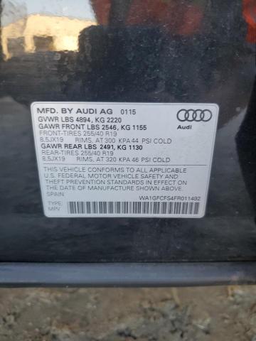 Photo 14 from auction – 2015 AUDI Q3 PRESTIG with VIN WA1GFCFS4FR011492