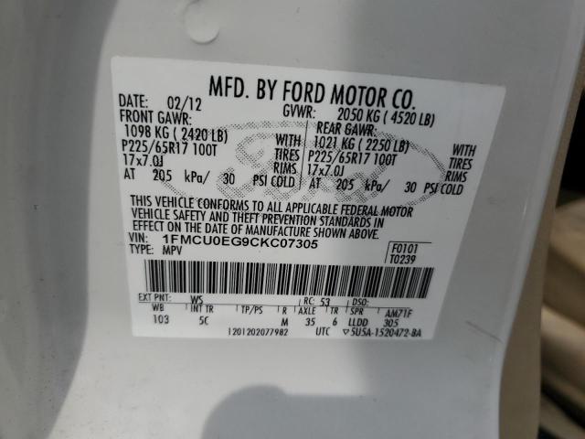 Foto 14 de la subasta – 2012 FORD ESCAPE LIM con VIN 1FMCU0EG9CKC07305