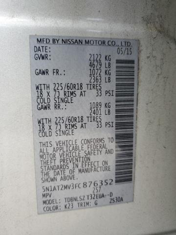 Photo 14 from auction – 2015 NISSAN ROGUE S with VIN 5N1AT2MV3FC876352