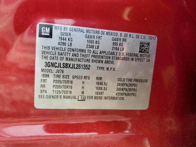 Photo 14 from auction – 2018 CHEVROLET TRAX 1LT with VIN 3GNCJLSBXJL261352