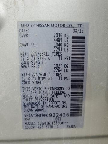 Photo 14 from auction – 2015 NISSAN ROGUE S with VIN 5N1AT2MT9FC922426