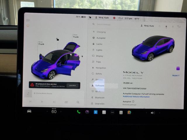 Photo 9 from auction – 2022 TESLA MODEL Y with VIN 7SAYGDEE0NF310591