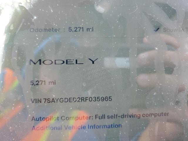 Снимка 9 от търг – 2024 TESLA MODEL Y с VIN 7SAYGDED2RF035965