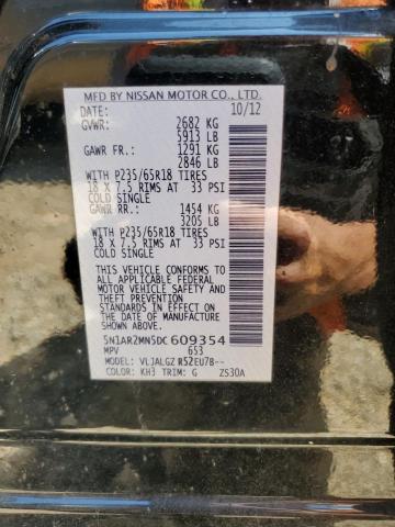 Photo 14 from auction – 2013 NISSAN PATHFINDER with VIN 5N1AR2MN5DC609354