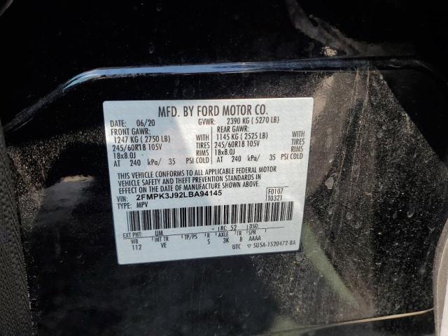 Photo 14 from auction – 2020 FORD EDGE SEL with VIN 2FMPK3J92LBA94145