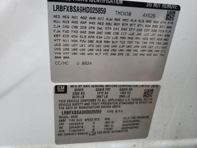 Photo 14 from auction – 2017 BUICK ENVISION E with VIN LRBFXBSA9HD025859