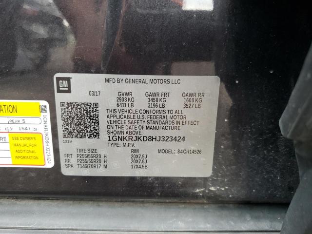 Photo 14 from auction – 2017 CHEVROLET TRAVERSE P with VIN 1GNKRJKD8HJ323424