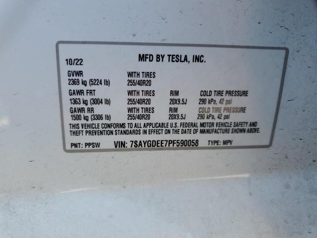 Photo 14 from auction – 2023 TESLA MODEL Y with VIN 7SAYGDEE7PF590058