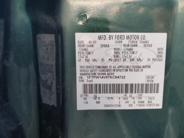 Photo 14 from auction – 2007 FORD F150 SUPER with VIN 1FTPW14V97KC84722