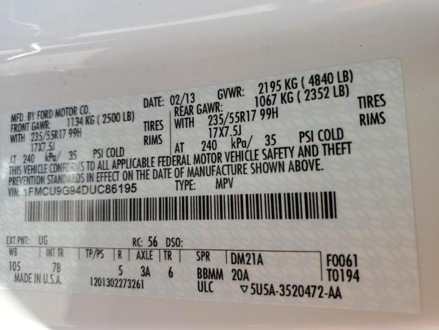 Photo 14 from auction – 2013 FORD ESCAPE SE with VIN 1FMCU9G94DUC86195