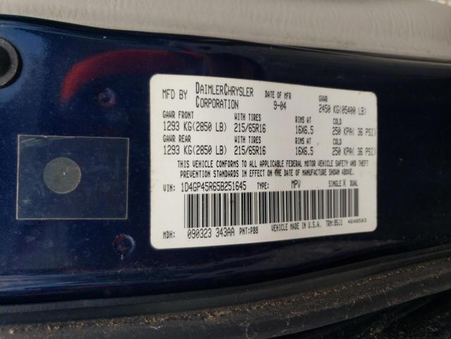 Photo 14 from auction – 2005 DODGE CARAVAN SX with VIN 1D4GP45R65B251645
