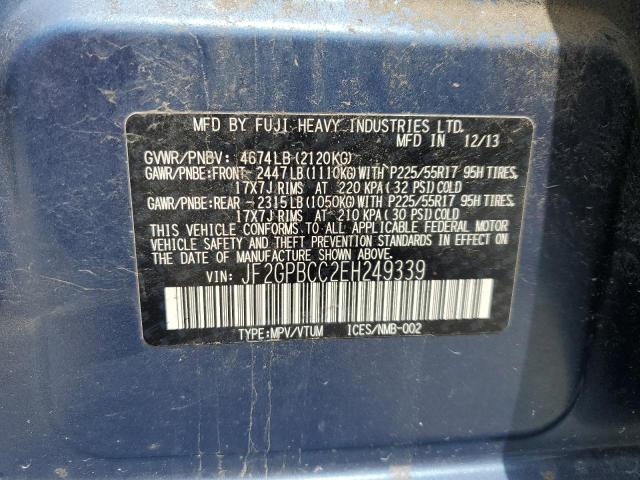 Photo 14 from auction – 2014 SUBARU XV CROSSTR with VIN JF2GPBCC2EH249339