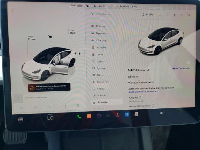 Photo 9 from auction – 2023 TESLA MODEL 3 with VIN 5YJ3E1EA6PF429208