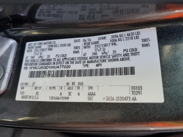 Photo 14 from auction – 2017 FORD ESCAPE SE with VIN 1FMCU0GD1HUA77020