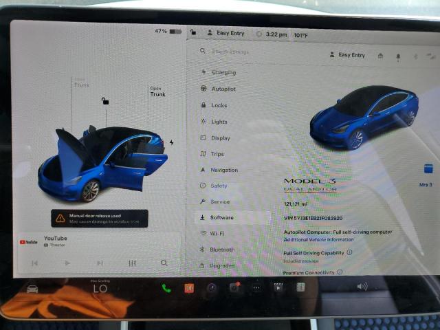 Photo 9 from auction – 2018 TESLA MODEL 3 with VIN 5YJ3E1EB2JF083920