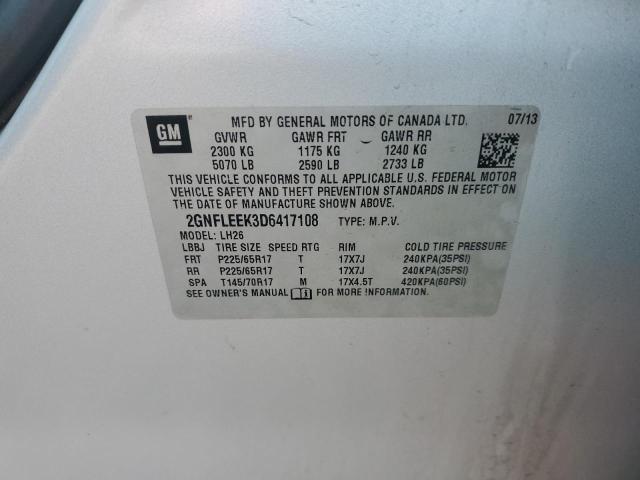 Photo 14 from auction – 2013 CHEVROLET EQUINOX LT with VIN 2GNFLEEK3D6417108