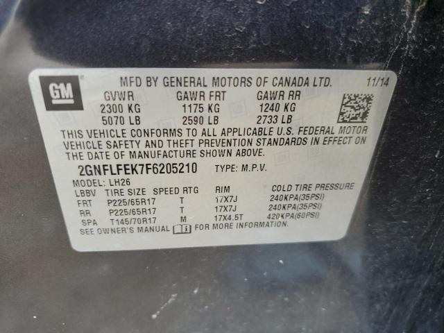 Zdjęcie 14 z aukcji – 2015 CHEVROLET EQUINOX LT z VIN 2GNFLFEK7F6205210