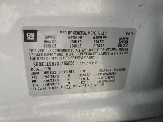 Photo 14 from auction – 2016 CHEVROLET TRAX 1LT with VIN 3GNCJLSB7GL185856