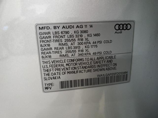 Photo 14 from auction – 2015 AUDI Q7 PREMIUM with VIN WA1LGAFE5FD012464