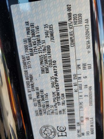 Photo 14 from auction – 2023 FORD F150 SUPER with VIN 1FTEW1E87PFA67310