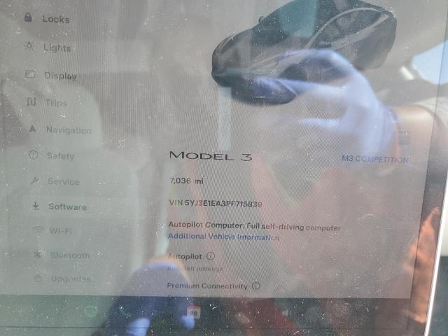 Снимка 9 от търг – 2023 TESLA MODEL 3 с VIN 5YJ3E1EA3PF715839