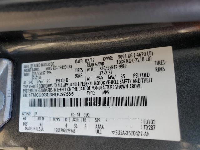 Photo 14 from auction – 2017 FORD ESCAPE SE with VIN 1FMCU0GD3HUC97565