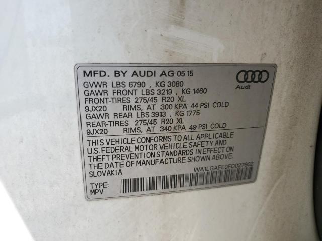 Photo 14 from auction – 2015 AUDI Q7 PREMIUM with VIN WA1LGAFE0FD027602