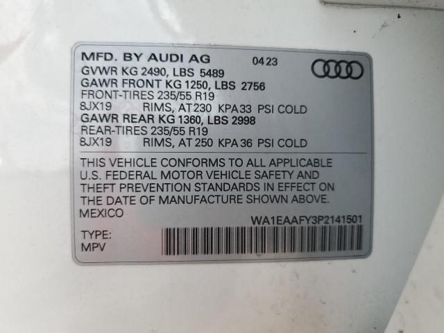 Photo 14 from auction – 2023 AUDI Q5 PREMIUM with VIN WA1EAAFY3P2141501