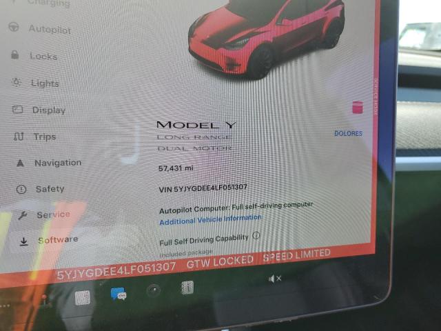 Photo 9 from auction – 2020 TESLA MODEL Y with VIN 5YJYGDEE4LF051307