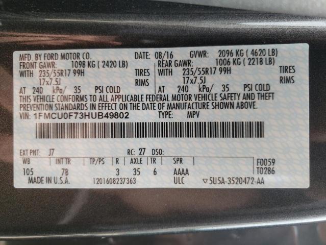 Photo 14 from auction – 2017 FORD ESCAPE S with VIN 1FMCU0F73HUB49802