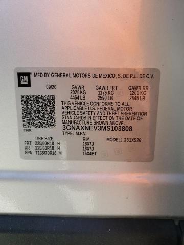 Photo 14 from auction – 2021 CHEVROLET EQUINOX PR with VIN 3GNAXNEV3MS103808
