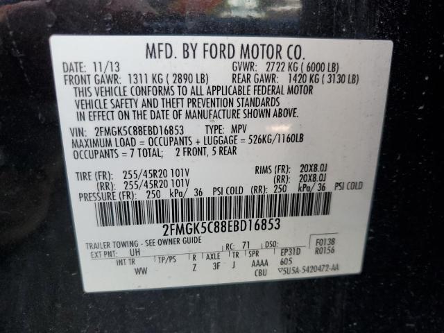 Photo 14 from auction – 2014 FORD FLEX SEL with VIN 2FMGK5C88EBD16853