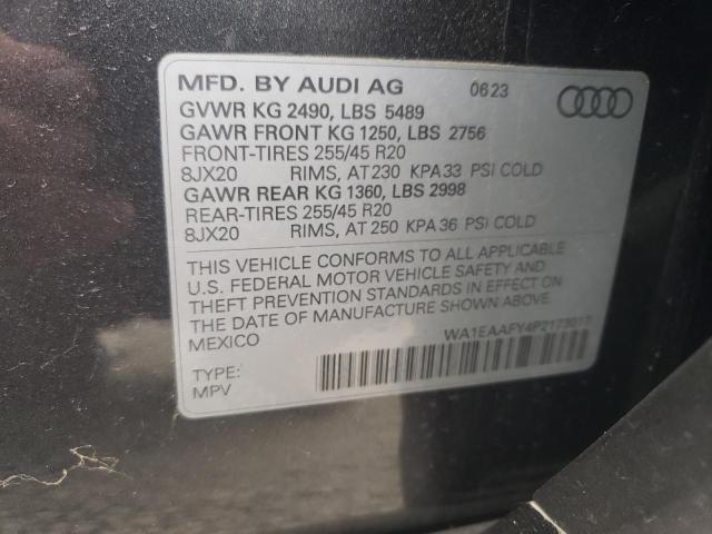 Photo 14 from auction – 2023 AUDI Q5 PREMIUM with VIN WA1EAAFY4P2173017