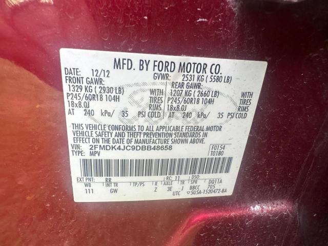 Photo 10 from auction – 2013 FORD EDGE SEL with VIN 2FMDK4JC9DBB48658