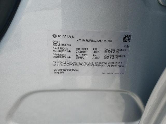 Photo 14 from auction – 2024 RIVIAN R1S ADVENT with VIN 7PDSGABA5RN034380