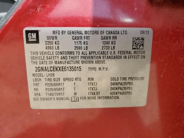 Photo 14 from auction – 2014 CHEVROLET EQUINOX LT with VIN 2GNALCEKXE6135015