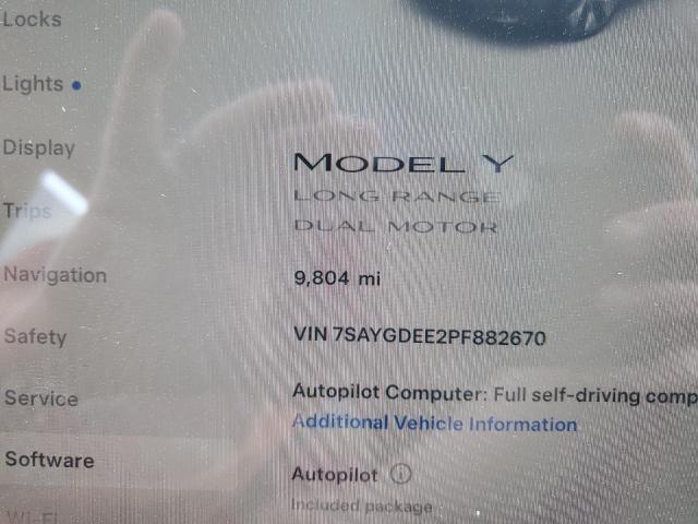 Photo 9 from auction – 2023 TESLA MODEL Y with VIN 7SAYGDEE2PF882670