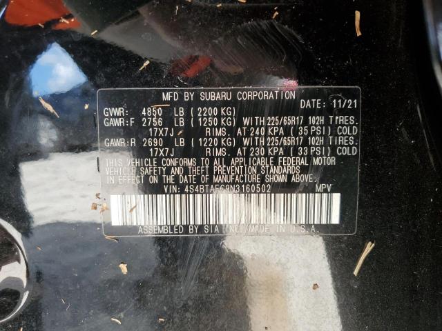 Photo 14 from auction – 2022 SUBARU OUTBACK PR with VIN 4S4BTAFC9N3160502