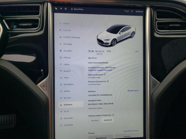 Photo 9 from auction – 2014 TESLA MODEL S with VIN 5YJSA1H10EFP61029