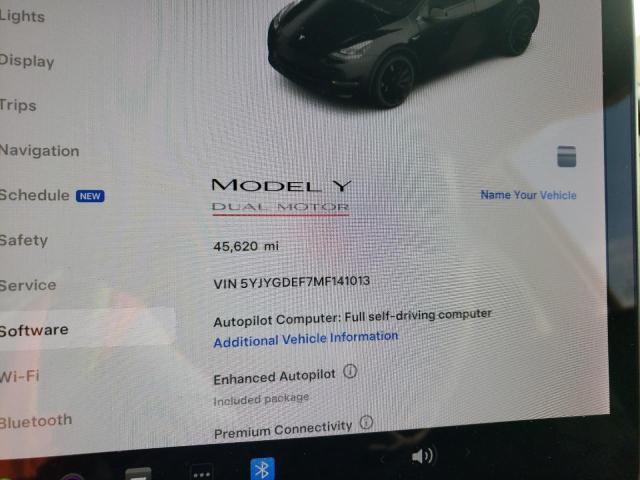 Photo 9 from auction – 2021 TESLA MODEL Y with VIN 5YJYGDEF7MF141013