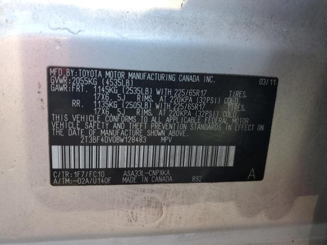 Photo 14 from auction – 2011 TOYOTA RAV4 with VIN 2T3BF4DV0BW128483