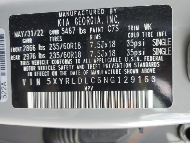 Photo 14 from auction – 2022 KIA SORENTO S with VIN 5XYRLDLC6NG129163