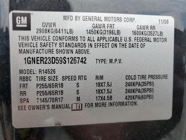 Photo 14 from auction – 2009 CHEVROLET TRAVERSE L with VIN 1GNER23D59S126742