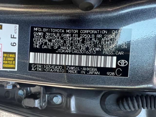 Photo 10 from auction – 2016 TOYOTA PRIUS with VIN JTDKARFU4G3016313