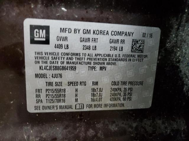 Photo 14 from auction – 2016 BUICK ENCORE with VIN KL4CJESB8GB641959