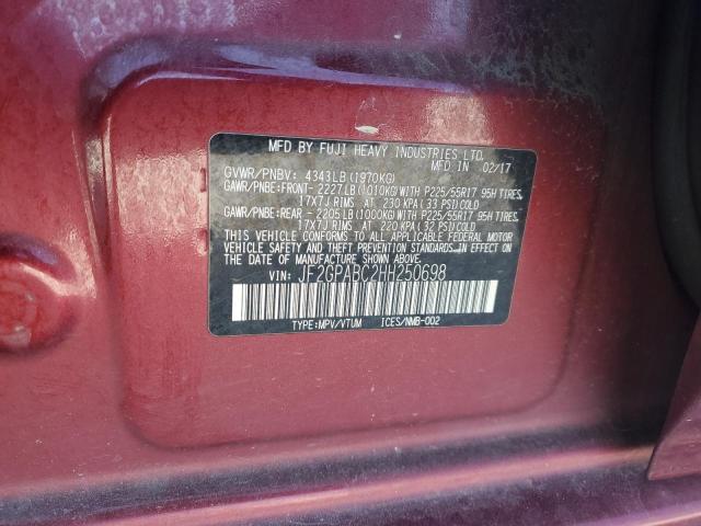 Photo 14 from auction – 2017 SUBARU CROSSTREK with VIN JF2GPABC2HH250698