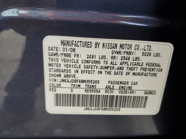 Photo 14 from auction – 2008 INFINITI EX35 BASE with VIN JNKAJ09F68M355265