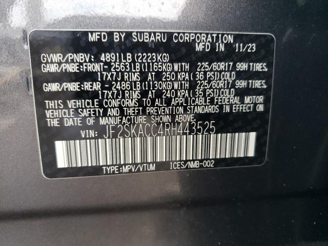 Photo 14 from auction – 2024 SUBARU FORESTER P with VIN JF2SKACC4RH443525