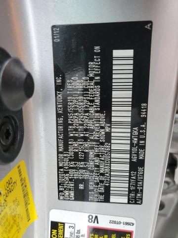Photo 14 from auction – 2012 TOYOTA VENZA LE with VIN 4T3ZA3BBXCU057682